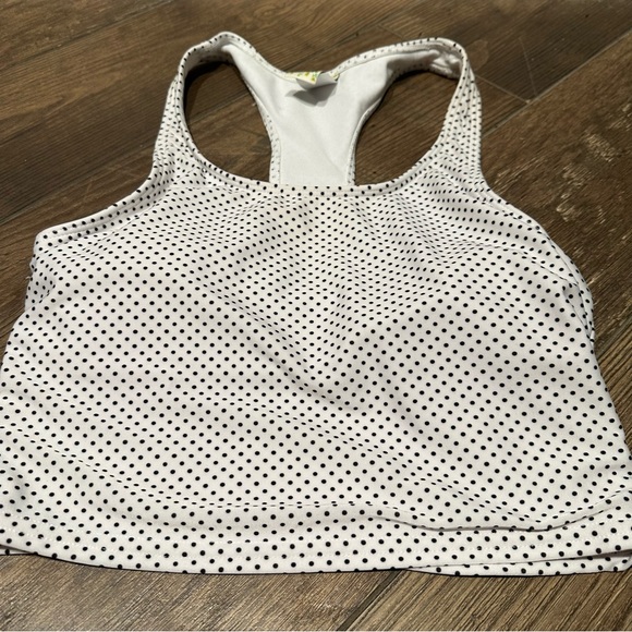 Kortni Jeane Racerback White/Black Polka Dot Swim Top‎ Size XS - Picture 1 of 3